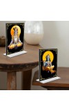 Lord Krishna Acrylic T-Style Photo Stand, Compact and Stylish Spiritual Display, easily change 2 photos (Pack of 1)