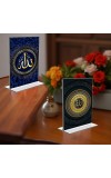 Islamic Allah & Mecca Madina Acrylic T-Style Photo Stand, Compact and Stylish Spiritual Display, easily change 2 photos (Pack of 1)