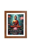 Buddha & Famous Quote Brown Frame, 16x20InchesInspirational Wall Art for Office, Home DecorIdeal Spiritual Gift
