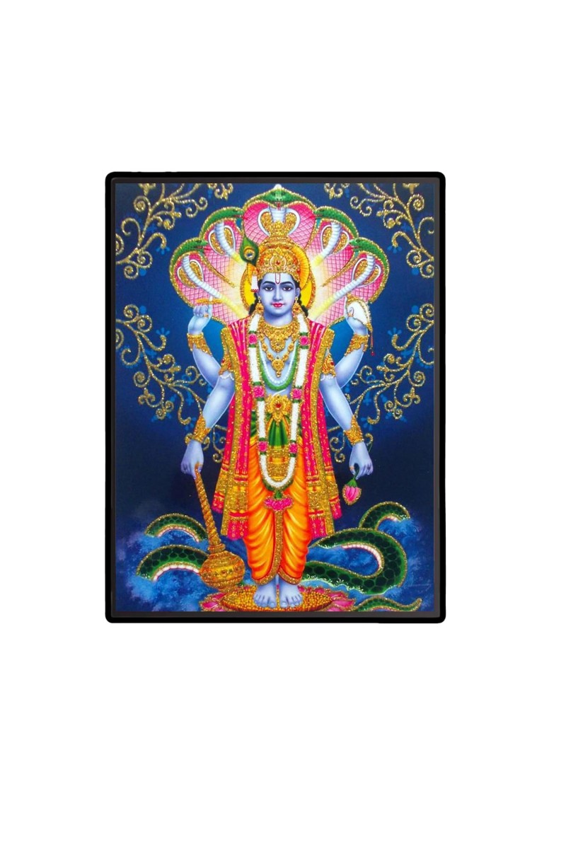 Vishnu Laminated Photo - 5x7 Inches, Divine Blessings for Home & Office and Temple Decoration