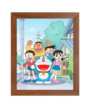 AI Funny Doremon Art Picture for Kids - 10x14 inches, Brown Color - Perfect Wall Decor for Children's Room