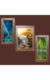 3-Pack Echoes of the Deep painting Photo Frames - 2 Pieces 6x13 Inch & 1 Piece 10x13 Inch - Rustic Wall Art for Home & Office Decor - Botanical Wall Hanging for Living Room, Bedroom, or Workspac