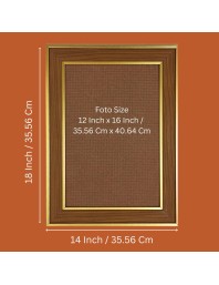 Lord Sri Krishna Photo Frame - 14x18 Inches, Brown Wooden Frame for Home, Office & Temple Decoration