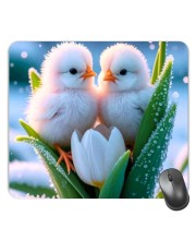 Customized Beautiful Birds Picture Sublimation Mouse Pad | 8 X 7.5 Inch | Smooth Cloth Surface | Non-Slip Rubber Base | Personalized Mousepad for Laptop & Desktop (F17279)