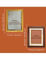 Lord satyanarayana swami Photo Frame - 14x18 Inches, Brown Wooden Frame for Home, Office & Temple Decoration