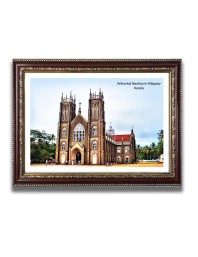 Arthunkal Basilica Church Photo Frame, Beautiful Elegant Framed Wall Art of Iconic Cathedral