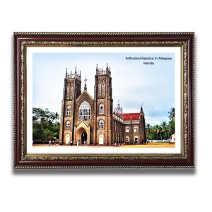 Arthunkal Basilica Church Photo Frame, Beautiful Elegant Framed Wall Art of Iconic Cathedral Arthunkal Basilica Church Photo Frame, Beautiful Elegant Framed Wall Art of Iconic Cathedral