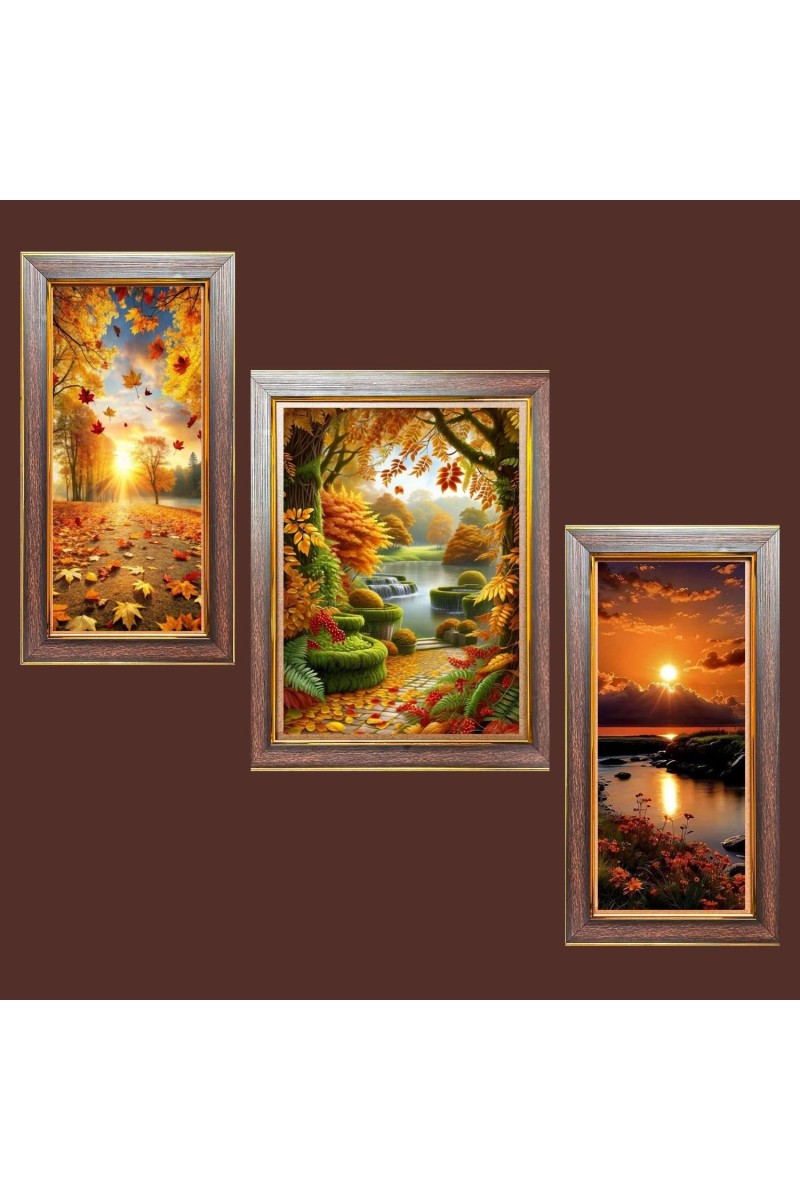 3-Pack The Heartbeat of the Forest Photo Frames - 2 Pieces 6x13 Inch & 1 Piece 10x13 Inch - Rustic Wall Art for Home & Office Decor - Botanical Wall Hanging for Living Room, Bedroom, or Workspac