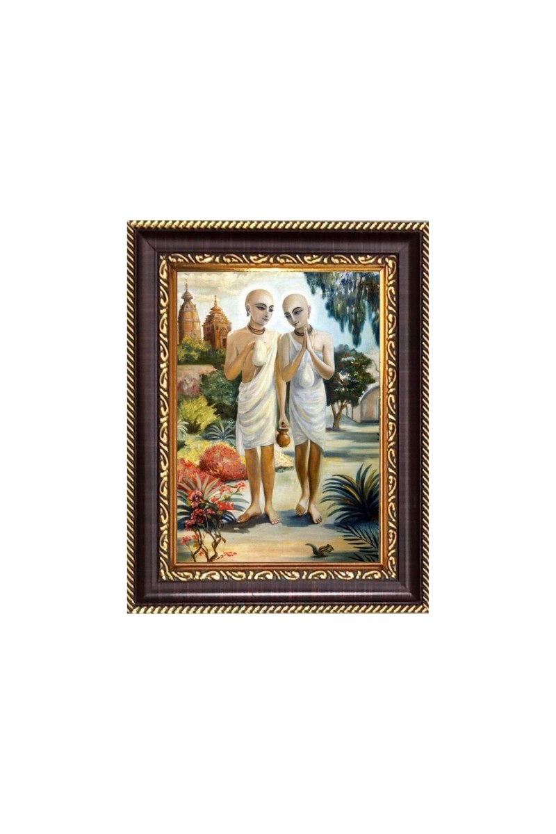Sri Gaur and Sri Nitai Digital Print Photo 6.7x8.7 inches - Vibrant Religious Wall Art for Home or Office Decor.