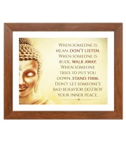 Buddha & Famous Quote Brown Frame, 10x14InchesInspirational Wall Art for Office, Home DecorIdeal Spiritual Gift
