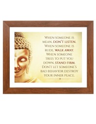 Buddha & Famous Quote Brown Frame, 10x14InchesInspirational Wall Art for Office, Home DecorIdeal Spiritual Gift