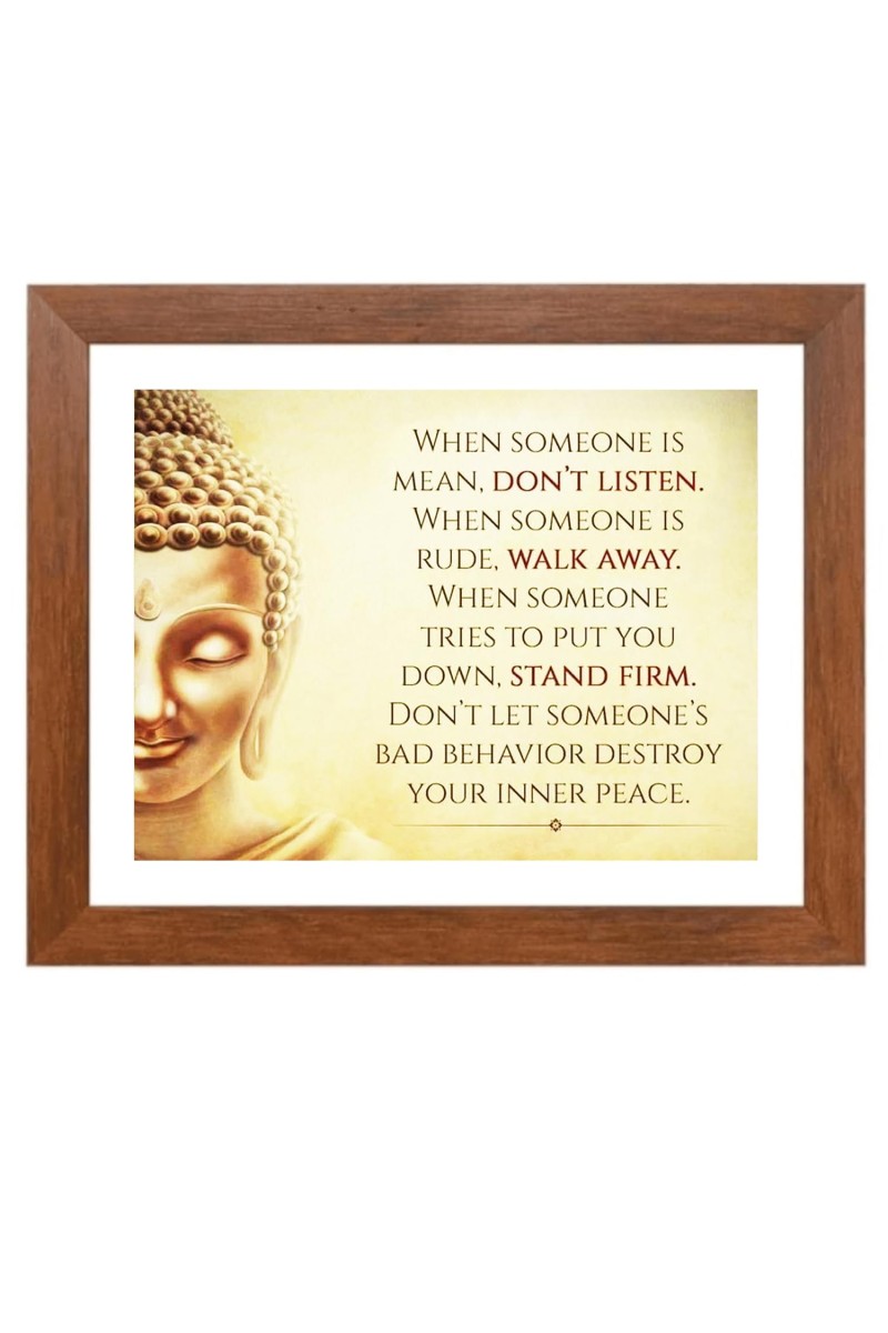 Buddha & Famous Quote Brown Frame, 10x14InchesInspirational Wall Art for Office, Home DecorIdeal Spiritual Gift