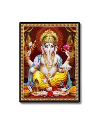 Sri Ganesh Laminated Photo (9x11 Inches Without glass) Divine Blessings for Table and Walls,Home & Office and Temple Decoration