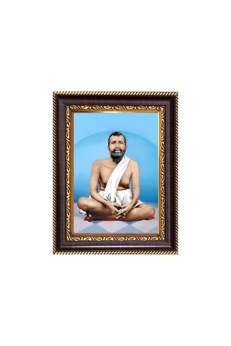 Sri Ramakrishna Paramahamsadeb Digital Print Photo 6.7x8.7 inches - Vibrant Religious Wall Art for Home, Office and Temple Decor.