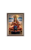 Sri Hanuman ji with Lord Shiva Lingam Photo Frame - 14x18 Inches, Brown Wooden Frame for Home, Office & Temple Decoration