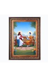 Lord Gautam Buddha and Lord Jesus Christ Color Photo 10x14 Inch - Vibrant Religious Wall Art for Home or Office Decor.