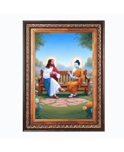 Lord Gautam Buddha and Lord Jesus Christ Color Photo 10x14 Inch - Vibrant Religious Wall Art for Home or Office Decor.