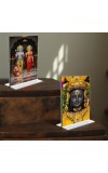Sri Ram & Ram Lalla Acrylic T-Style Photo Stand, Compact and Stylish Spiritual Display, easily change 2 photos (Pack of 1)