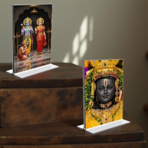 Sri Ram & Ram Lalla Acrylic T-Style Photo Stand - 5x7 Inches, Compact and Stylish Spiritual Display, easily change 2 photos (Pack of 1) Sri Ram & Ram Lalla Acrylic T-Style Photo Stand - 5x7 Inches, Compact and Stylish Spiritual Display, easily change 2 photos (Pack of 1)
