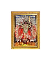 Dakshineswar Kali Devi Maa Photo Frame - 10x14 Inches, Brown Wooden Frame for Home, Office & Temple Decoration