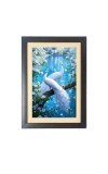 The two lovely white peacocks Black Photo Frame Funny Animal and Bird Cartoon Art
