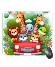 Customized Cute Cartoon Animals Picture Sublimation Mouse Pad | 8 X 7.5 Inch | Smooth Cloth Surface | Non-Slip Rubber Base | Personalized Mousepad for Laptop & Desktop (F17408)