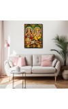 Lakshmi & Ganesh Laminated Photo - 5x7 Inches, Divine Blessings for Home & Office and Temple Decoration