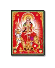 Maa Durga Laminated Photo - 7x9 Inches, Divine Blessings for Home & Office and Temple Decoration