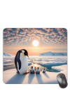 Customized Beautiful Penguins Picture Sublimation Mouse Pad | 8 X 7.5 Inch | Smooth Cloth Surface | Non-Slip Rubber Base | Personalized Mousepad for Laptop & Desktop (F17160)
