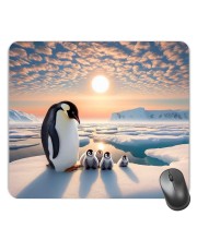Customized Beautiful Penguins Picture Sublimation Mouse Pad | 8 X 7.5 Inch | Smooth Cloth Surface | Non-Slip Rubber Base | Personalized Mousepad for Laptop & Desktop (F17160)