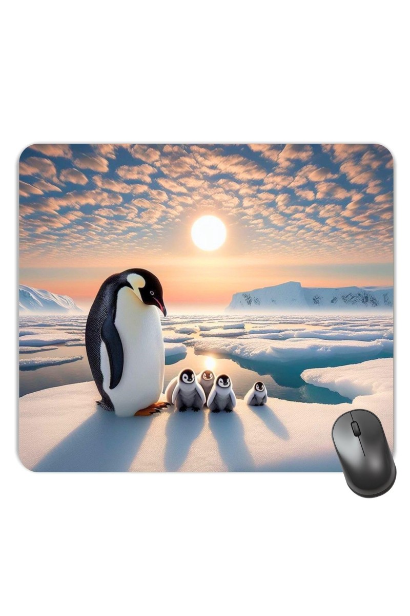 Customized Beautiful Penguins Picture Sublimation Mouse Pad | 8 X 7.5 Inch | Smooth Cloth Surface | Non-Slip Rubber Base | Personalized Mousepad for Laptop & Desktop (F17160)