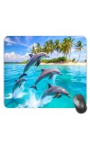 Customized Beautiful Dolphins Picture Sublimation Mouse Pad | 8 X 7.5 Inch | Smooth Cloth Surface | Non-Slip Rubber Base | Personalized Mousepad for Laptop & Desktop (F17161)
