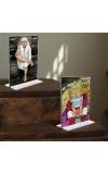 Sai Baba Acrylic T-Style Photo Stand, Compact and Stylish Spiritual Display, easily change 2 photos (Pack of 1)