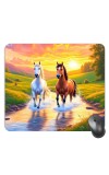 Customized Beautiful Horses Picture Sublimation Mouse Pad | 8 X 7.5 Inch | Smooth Cloth Surface | Non-Slip Rubber Base | Personalized Mousepad for Laptop & Desktop (F17319)