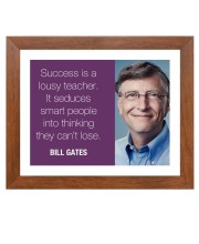 Bill Gates & Famous Quote Brown Frame, 12x16InchesInspirational Wall Art for Office, Home DecorIdeal Spiritual Gift