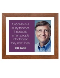 Bill Gates & Famous Quote Brown Frame, 18x22InchesInspirational Wall Art for Office, Home DecorIdeal Spiritual Gift
