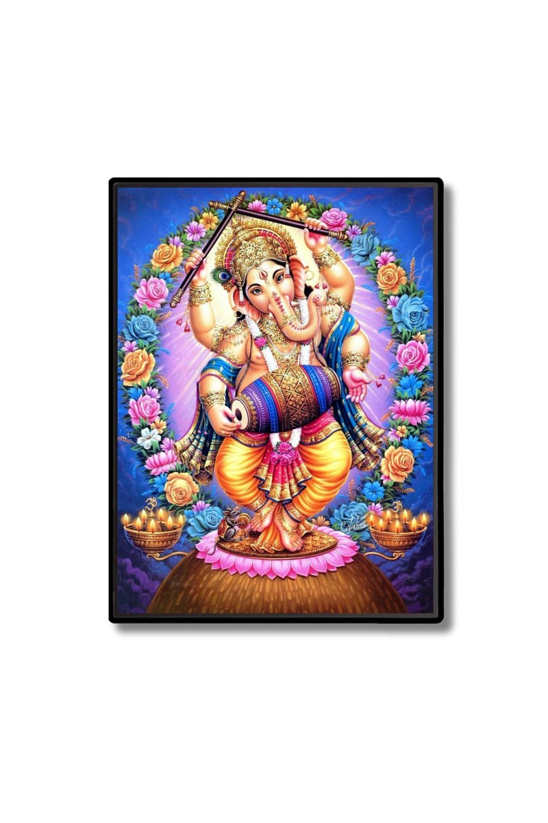 Ganesh Laminated Photo - 5x7 Inches, Divine Blessings for Home & Office and Temple Decoration