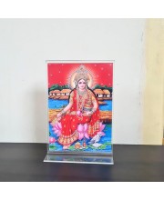 HiTechMart Goddess Lakshmi Mata Acrylic Photo Frame, Hindu God Idol Picture for Home, Office and Mandir, Decorative Frame for Pooja and Gifting