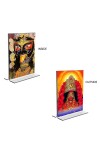 Car Desk/Table Top Maa Kali Acrylic T-Style Photo Stand - 2.5x3.5 Inches, Compact and Stylish Spiritual Display, easily change 2 photos (Pack of 1)