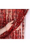 Happy Birthday Decoration Combo Set - 20 Pcs. Metallic Balloons, 2 love Foil Balloons, 13 Pcs. Birthday Banner, 2 Pcs. Foil Curtain Party Backdrop Kit for Celebrations and Events (Red)
