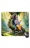 Customized Lord Krishna Picture Sublimation Mouse Pad | 8 X 7.5 Inch | Smooth Cloth Surface | Non-Slip Rubber Base | Personalized Mousepad for Laptop & Desktop (F17131)