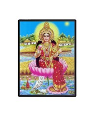 Lakshmi Laminated Photo - 5x7 Inches, Divine Blessings for Home & Office and Temple Decoration