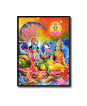 Vishnu lakxmi Laminated Photo - 5x7 Inches, Divine Blessings for Home & Office and Temple Decoration