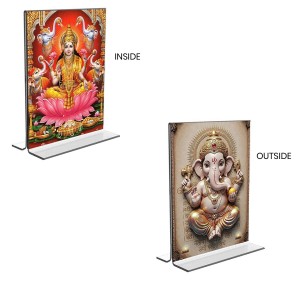 Debi Lakshmi & Sri Ganesh Acrylic T-Style Photo Stand - 11x13 Inches, Compact and Stylish Spiritual Display, easily change 2 photos (Pack of 1) Debi Lakshmi & Sri Ganesh Acrylic T-Style Photo Stand - 11x13 Inches, Compact and Stylish Spiritual Display, easily change 2 photos (Pack of 1)