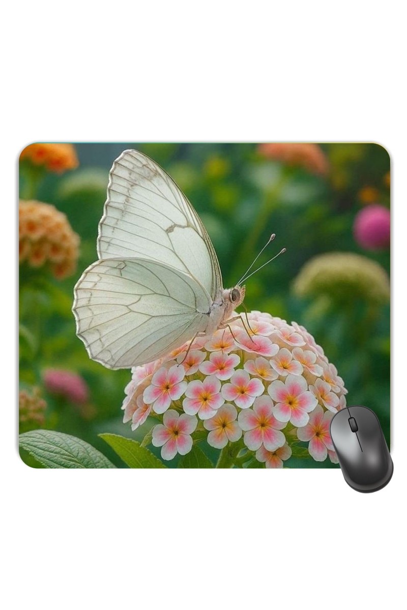 Customized Beautiful Butterfly Picture Sublimation Mouse Pad | 8 X 7.5 Inch | Smooth Cloth Surface | Non-Slip Rubber Base | Personalized Mousepad for Laptop & Desktop (F17459)