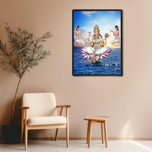 Ganga Laminated Photo - 9x11 Inches, Divine Blessings for Home & Office and Temple Decoration