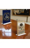 Islamic Allah & Mecca Madina Acrylic T-Style Photo Stand - 7x9 Inches, Compact and Stylish Spiritual Display, easily change 2 photos (Pack of 1)