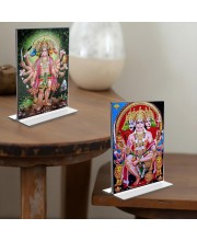 Panchmukhi Hanuman Acrylic T-Style Photo Stand - 11x13 Inches, Compact and Stylish Spiritual Display, easily change 2 photos (Pack of 1)