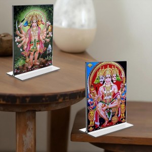 Panchmukhi Hanuman Acrylic T-Style Photo Stand - 9x11 Inches, Compact and Stylish Spiritual Display, easily change 2 photos (Pack of 1) Panchmukhi Hanuman Acrylic T-Style Photo Stand - 9x11 Inches, Compact and Stylish Spiritual Display, easily change 2 photos (Pack of 1)