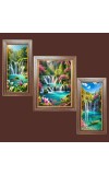 3-Pack Best waterfall view Photo Frames - 2 Pieces 10x17 Inch & 1 Piece 14x17 Inch - Rustic Wall Art for Home & Office Decor - Botanical Wall Hanging for Living Room, Bedroom, or Workspace